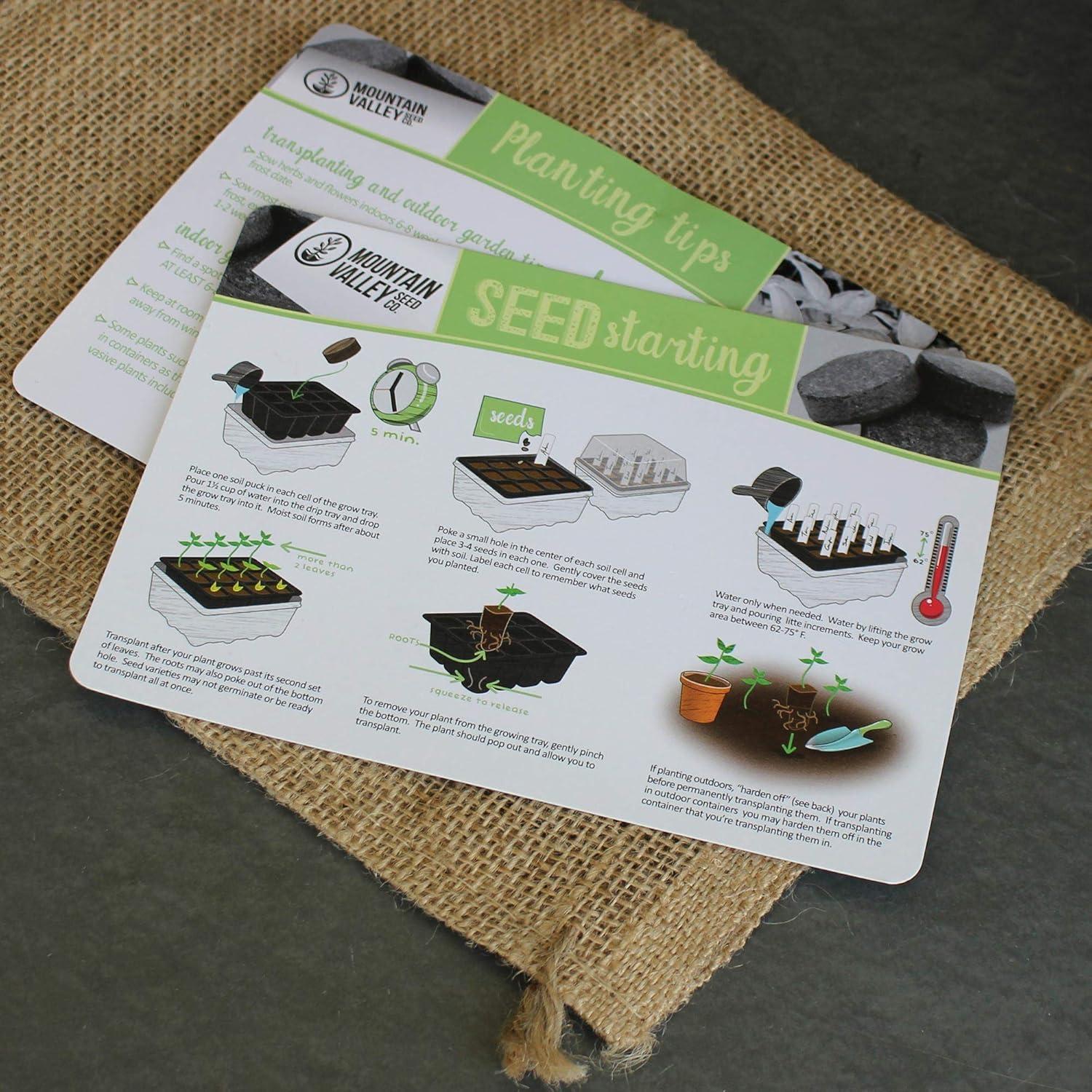 Indoor Culinary Herb Garden Starter - Deluxe Kit - 12 Non-GMO Varieties - Grow Cooking Herbs & Spices - Seeds: Cilantro, Arugula, Thyme, Sage, Chives, Dill, Basil, More