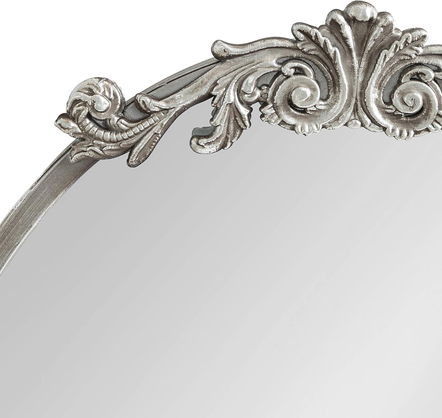 Kate & Laurel All Things Decor 18"x24" Arendahl Traditional Vertical Oval Wall Mirror Silver: No Assembly, Metal Frame, Wall Mounted