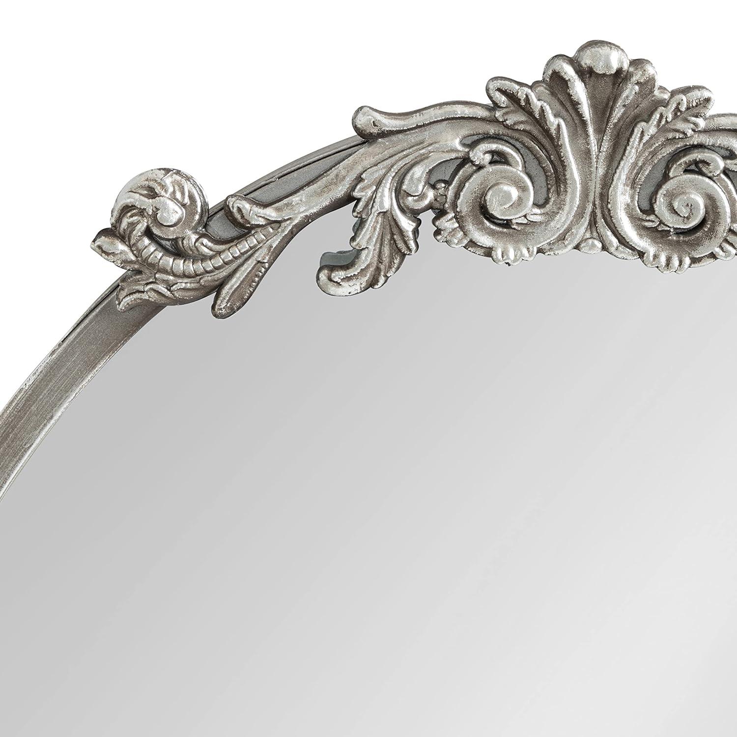 Kate & Laurel All Things Decor 18"x24" Arendahl Traditional Vertical Oval Wall Mirror Silver: No Assembly, Metal Frame, Wall Mounted