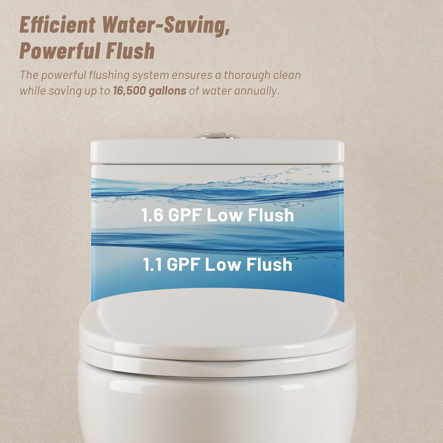 DeerValley Ally Standard Bathroom Toielt, Modern Toilet with Comfort Chair Height Floor Mounted(Seat Included) DV-1F026R