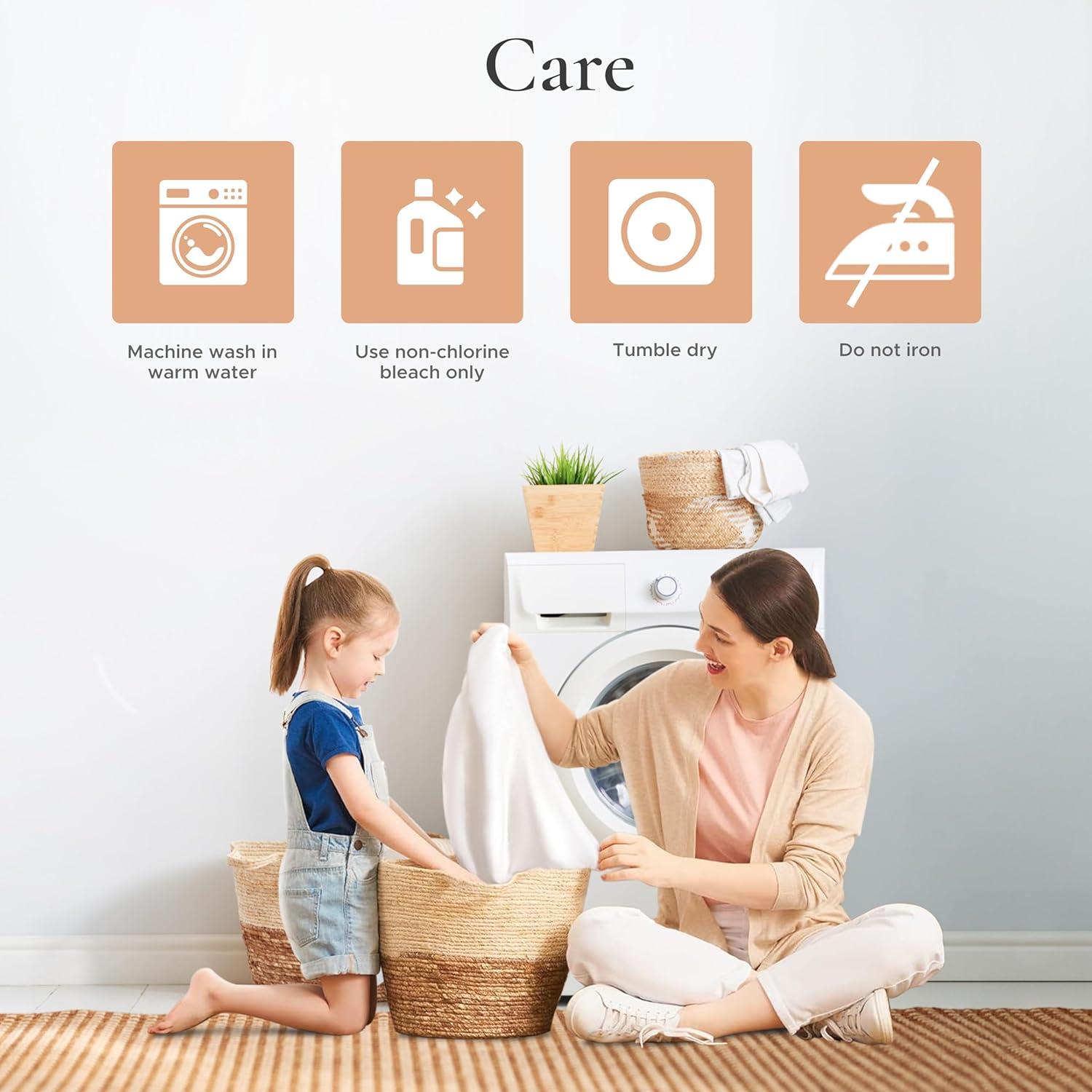 Sleep & Beyond 100% Organic Cotton Waterproof Mattress Protector, Queen, up to 18", Classic Ivory