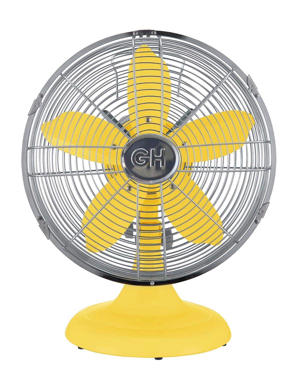 Good Housekeeping Good Housekeeping's All-Metal Retro 3-Speed 12" Oscillating Office Desk Table Fan (Multiple Finishes Available)