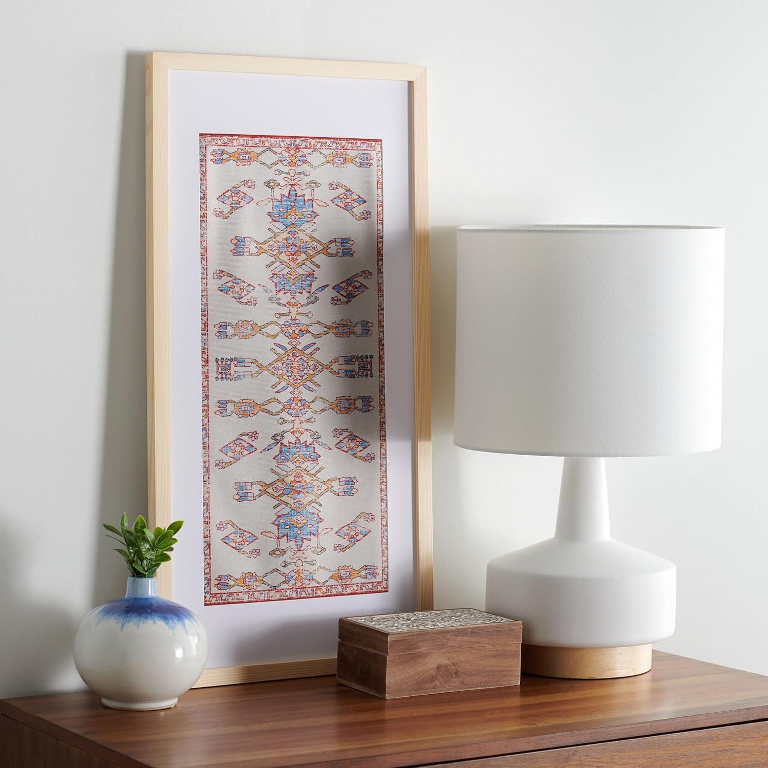 Khadijah Blue and Orange Framed Textile Wall Art