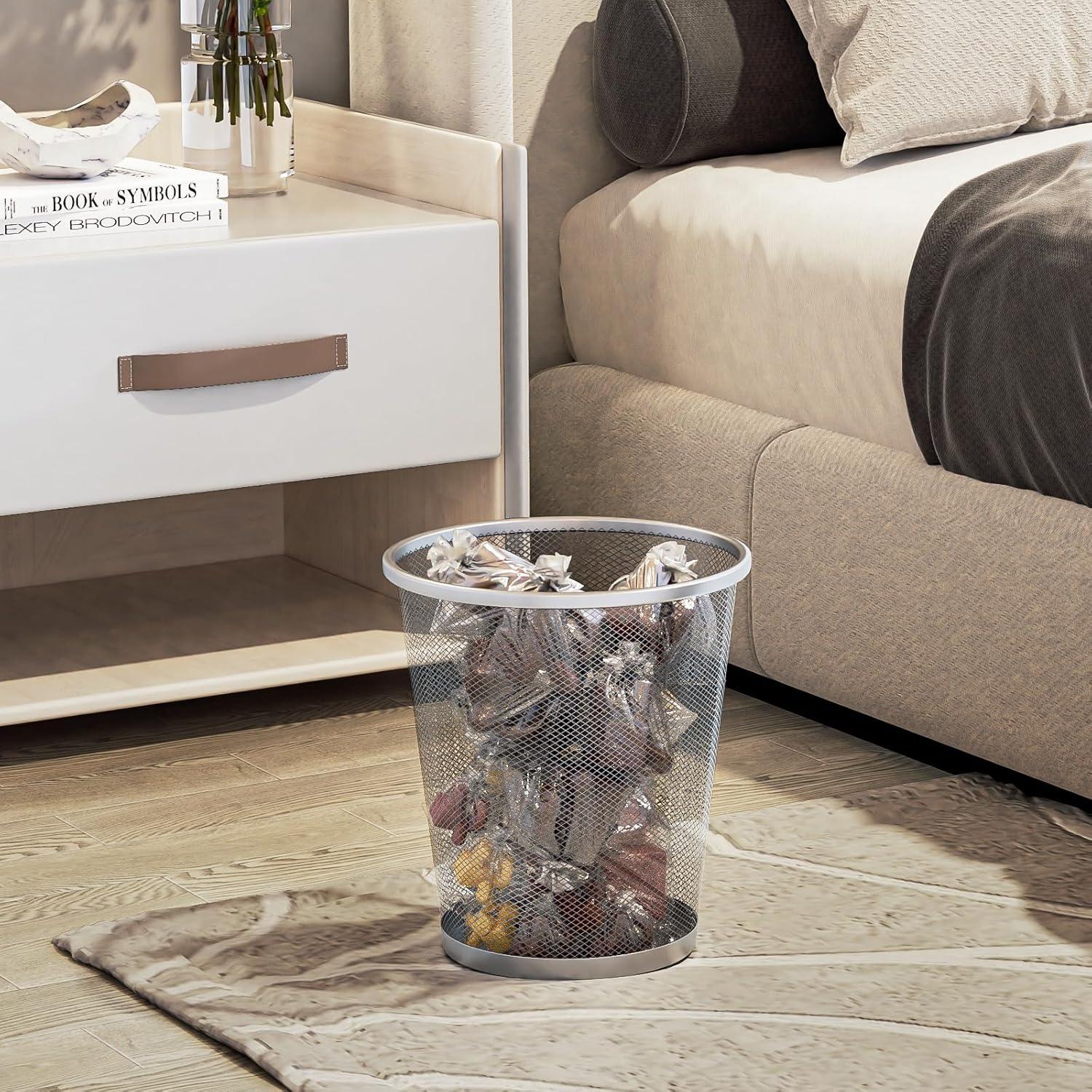 MoNiBloom 5 Gallon Mesh Trash Cans Wastebaskets Waste Basket Recycling Garbage Container Bin for Home Office (Set of 2)