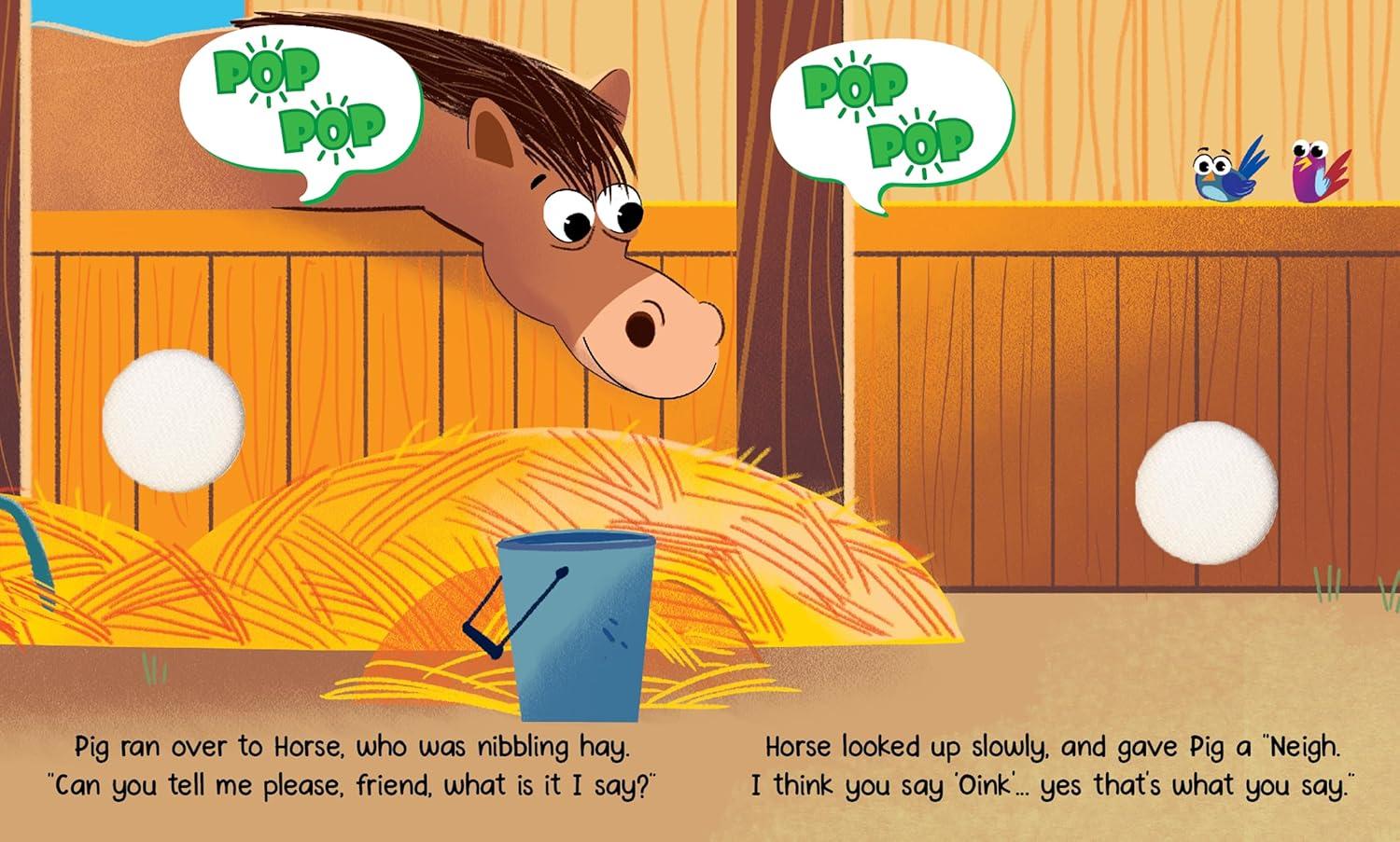 Farm Friends Pink Plush Pig Board Book for Kids