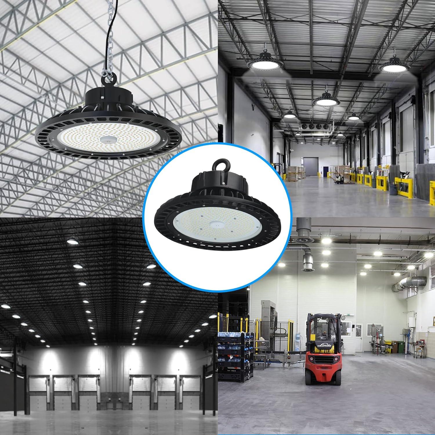 150W Black Aluminum UFO LED High Bay Light with Clear Glass Lens