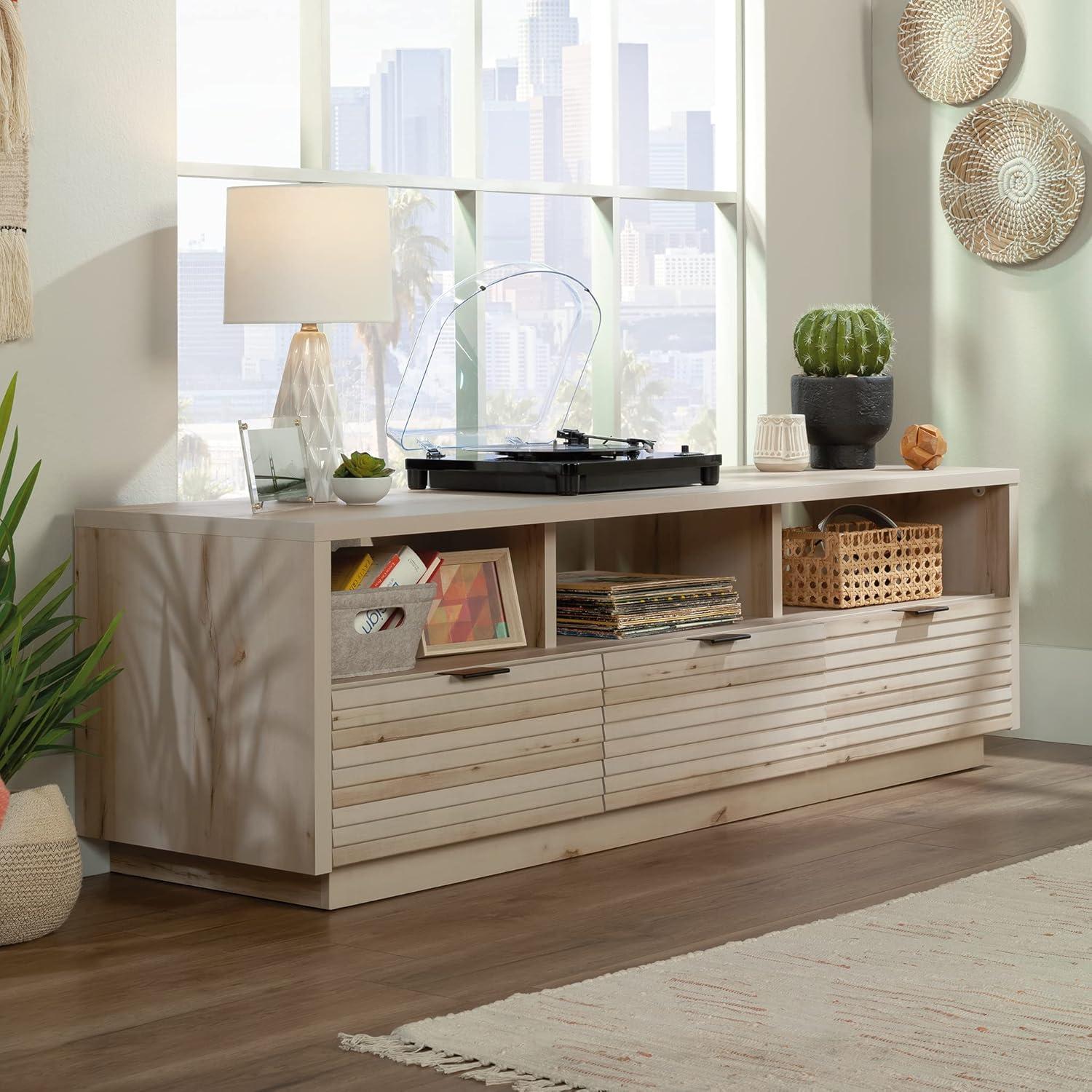 Pacific Maple Modern TV Credenza with Drawers for 70" TVs