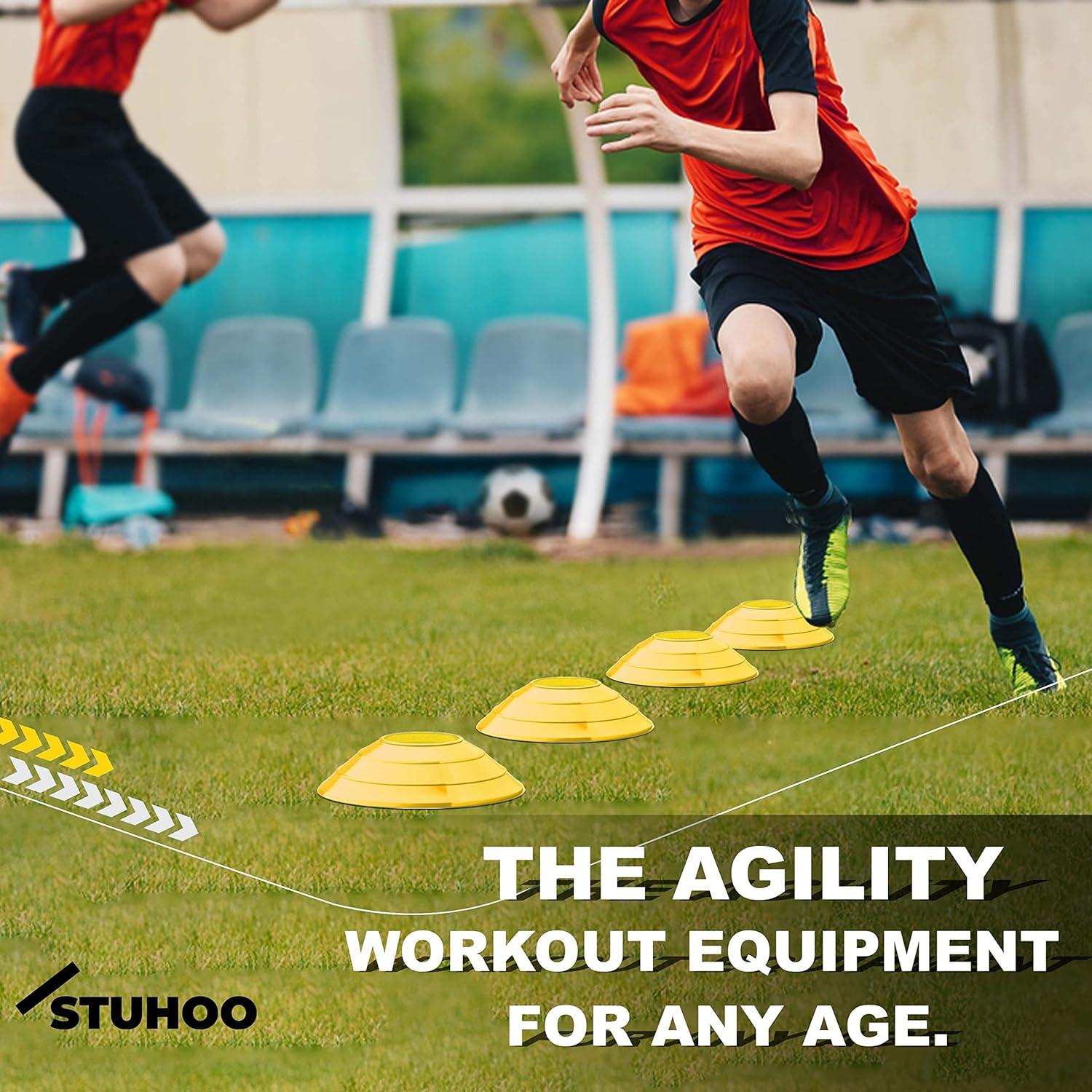 Agility Training Equipment Set | Soccer Training Equipment for Kids Youth | Agility Ladder Speed Training Equipment with Bag | Football Training Equipment with Speed Hurdles, Cones for Footwork