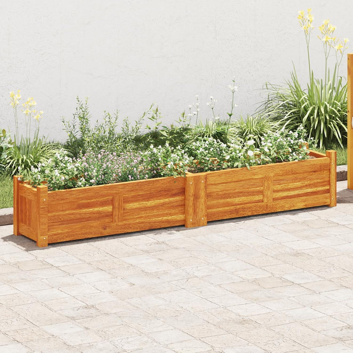 vidaXL Raised Garden Bed Raised Flower Bed Raised Garden Box Solid Acacia Wood