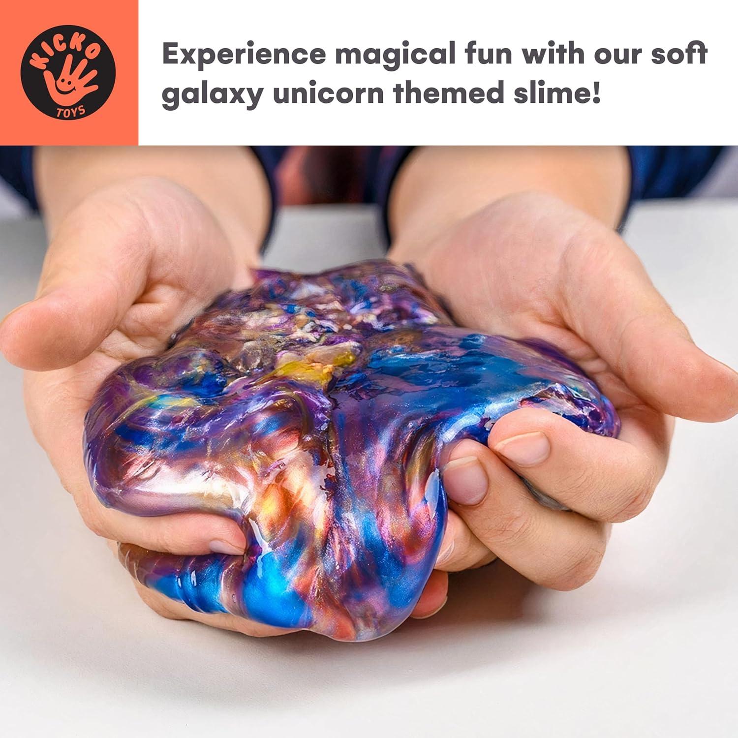 Kicko Marbled Unicorn Color Slime - 6 Pack Multicolor Galaxy Slime Kit for Sensory Play, Stress Relief, and Education