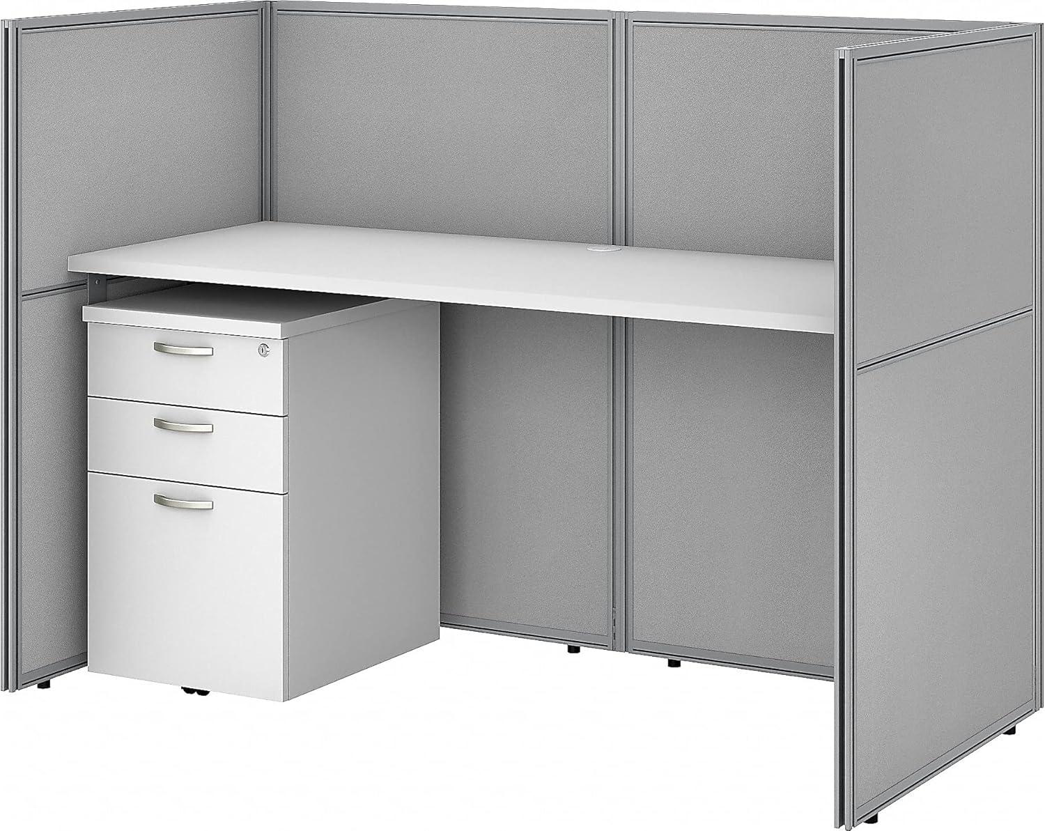 Bush Business Furniture Easy Office Rectangle 1 Person Benching Workstation with Cable Management