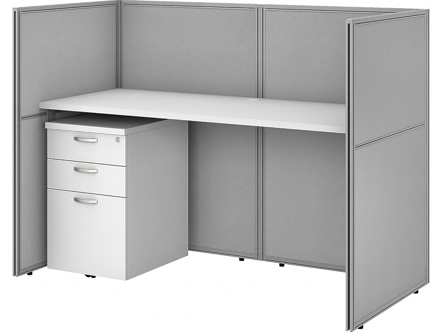Bush Business Furniture Easy Office Rectangle 1 Person Benching Workstation with Cable Management