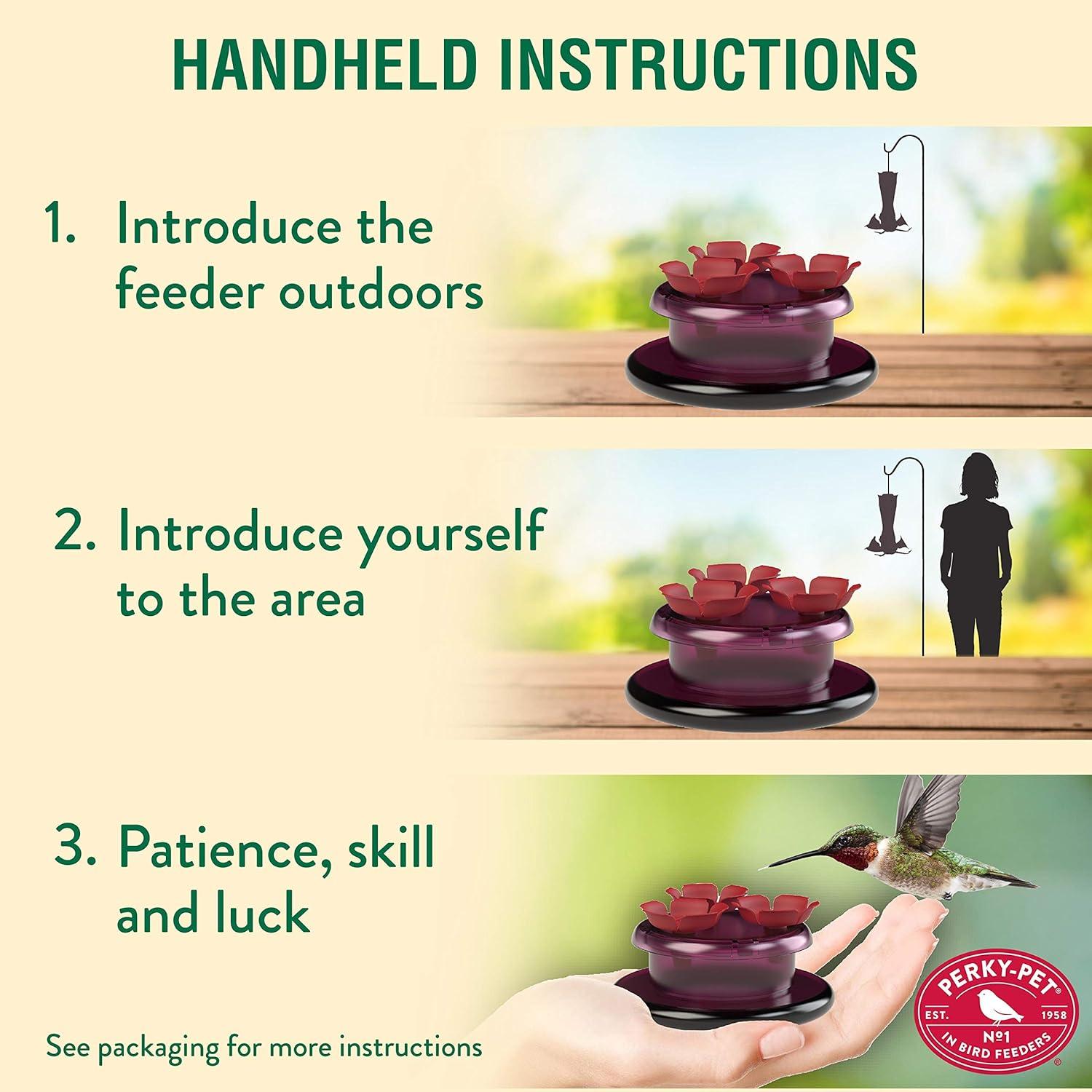 Perky-Pet Hummingbird 2 oz Plastic Handheld Bird Feeder 3 ports