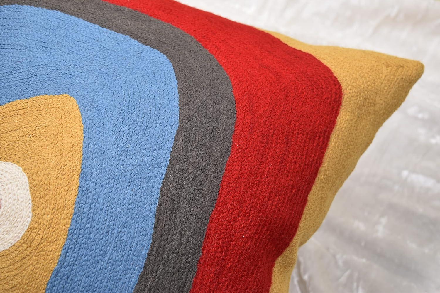 Kandinsky Inspired Embroidered Wool Euro Sham