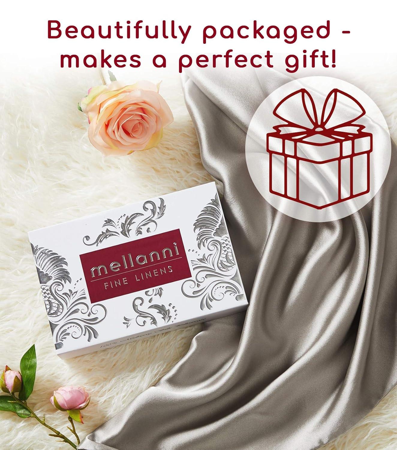 Mellanni Mulberry Silk Collection 19 Momme Light Gray Silk Pillowcase, Body 20"x54"