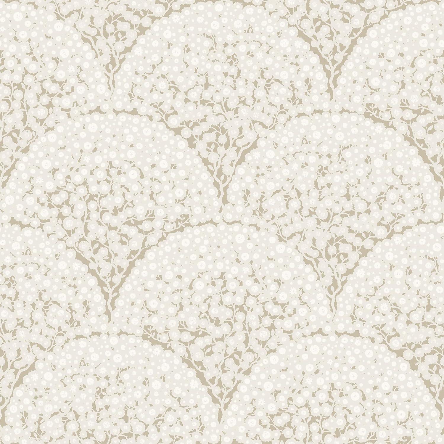 Rowan Taupe Self-Adhesive Botanical Wallpaper Roll