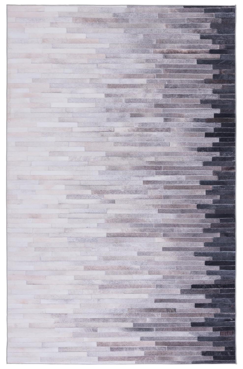 Faux Hide FAH514 Power Loomed Machine Washable Area Rug - Ivory/Grey - 3'x5' - Safavieh.