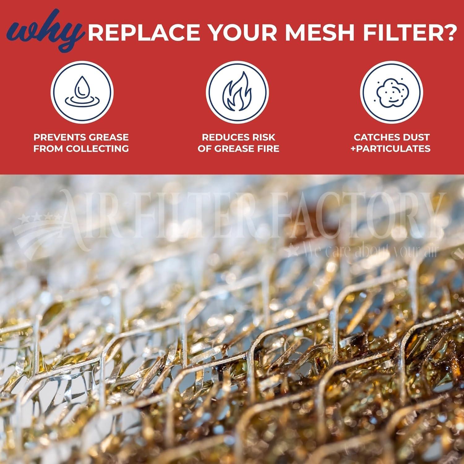Air Filter Factory Replacement for 99010467 S99010467 Broan Range Hood Aluminum Mesh Grease Filter