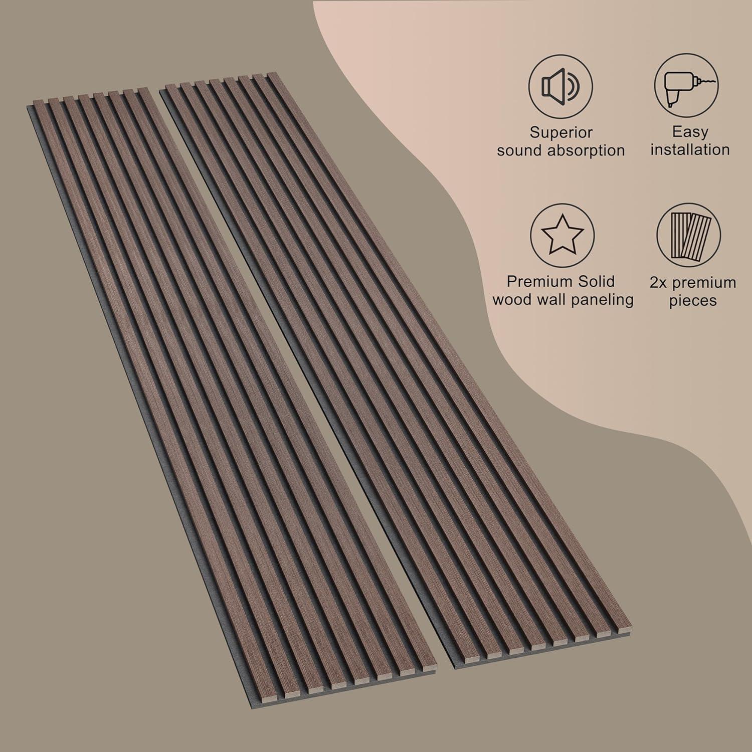 LOVM0R 10-Pack  Acoustic Wood Wall Panels, 94.49” x 12.6” Soundproof Wall Panels, Wood Slat Wall Panels for Wall Decor