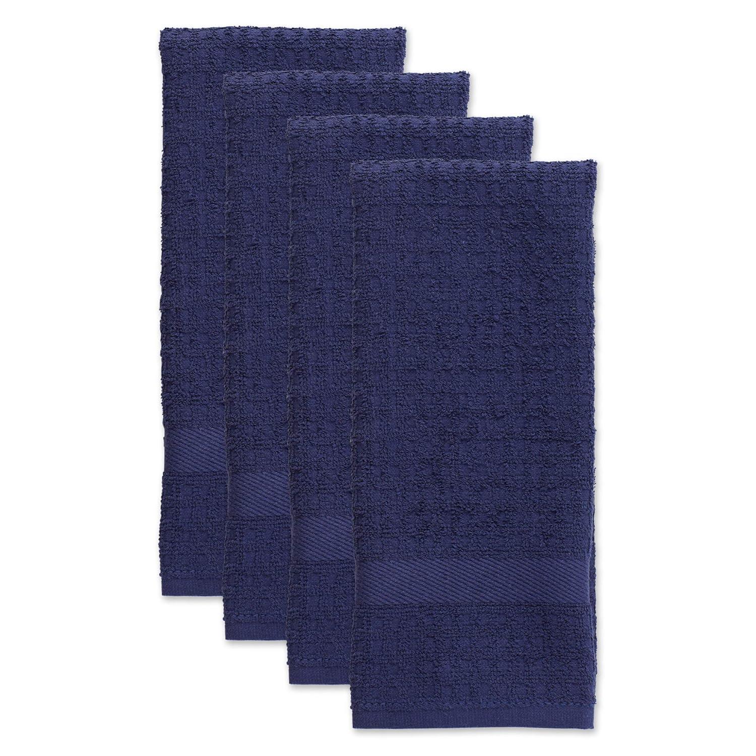 4pk Blue Kitchen Towels Blue - Design Imports