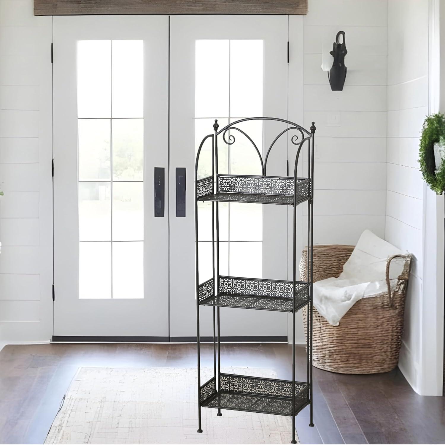 Black Iron 3-Tier Country Rustic Plant Stand