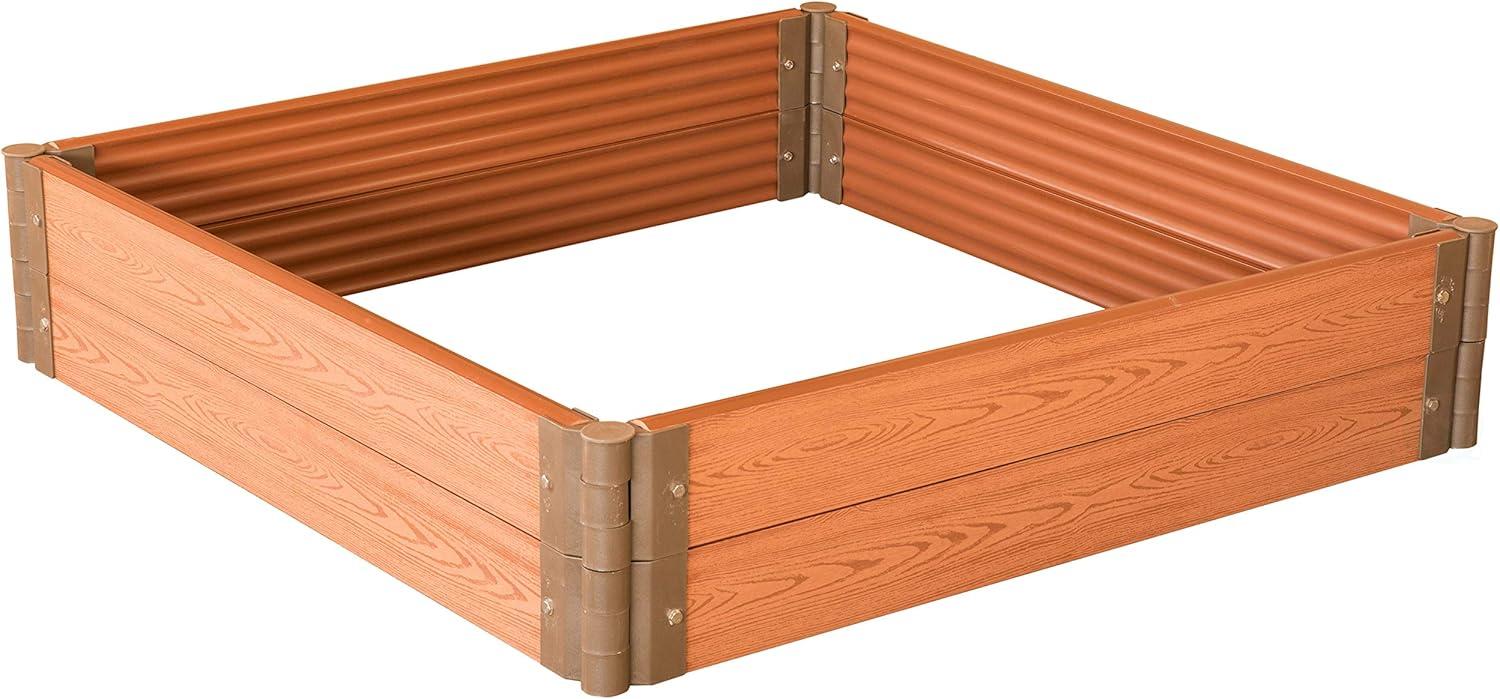 Classic Traditional Durable Wood- Look Raised Outdoor Garden Bed Flower Planter Box