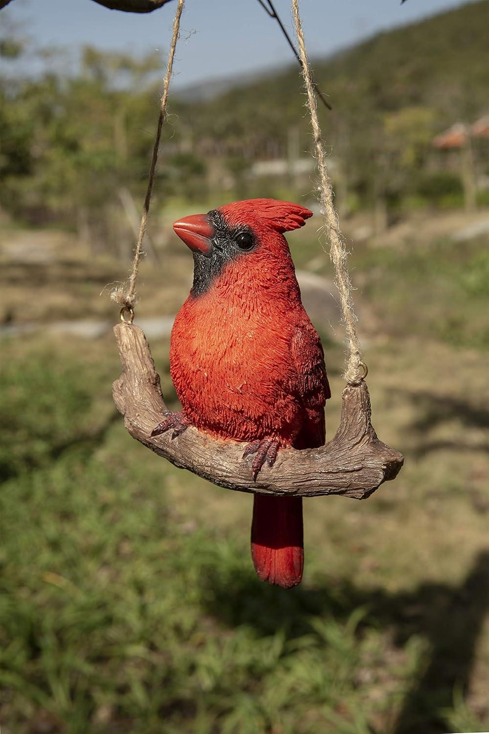 Hi-Line Gift Ltd. Hanging Cardinal ON A Branch, red