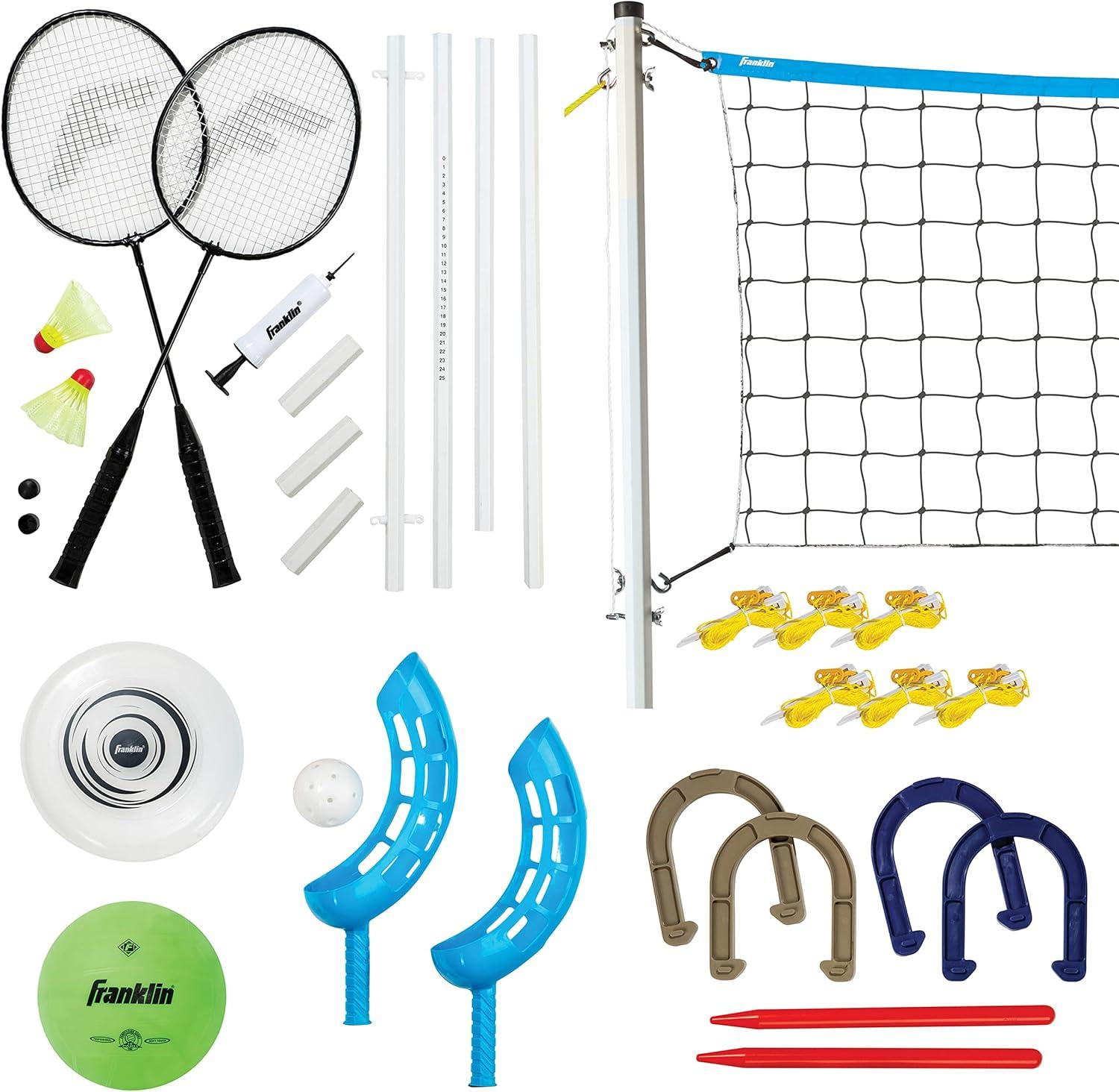 Blue and White Multi-Game Outdoor Sports Set