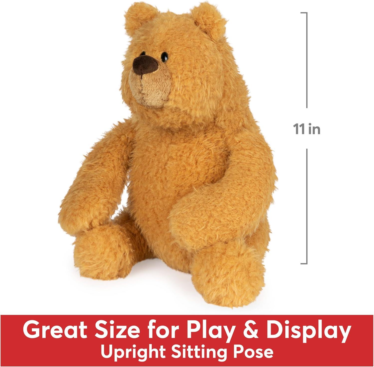 Classic Brown 11" Plush Teddy Bear with Squishy Paws