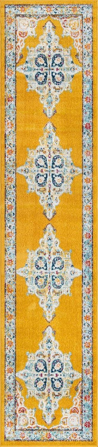 Unique Loom Parker Collection Area Rug - Merakli (2' 7" x 12' 2" Runner, Yellow/ Brown)