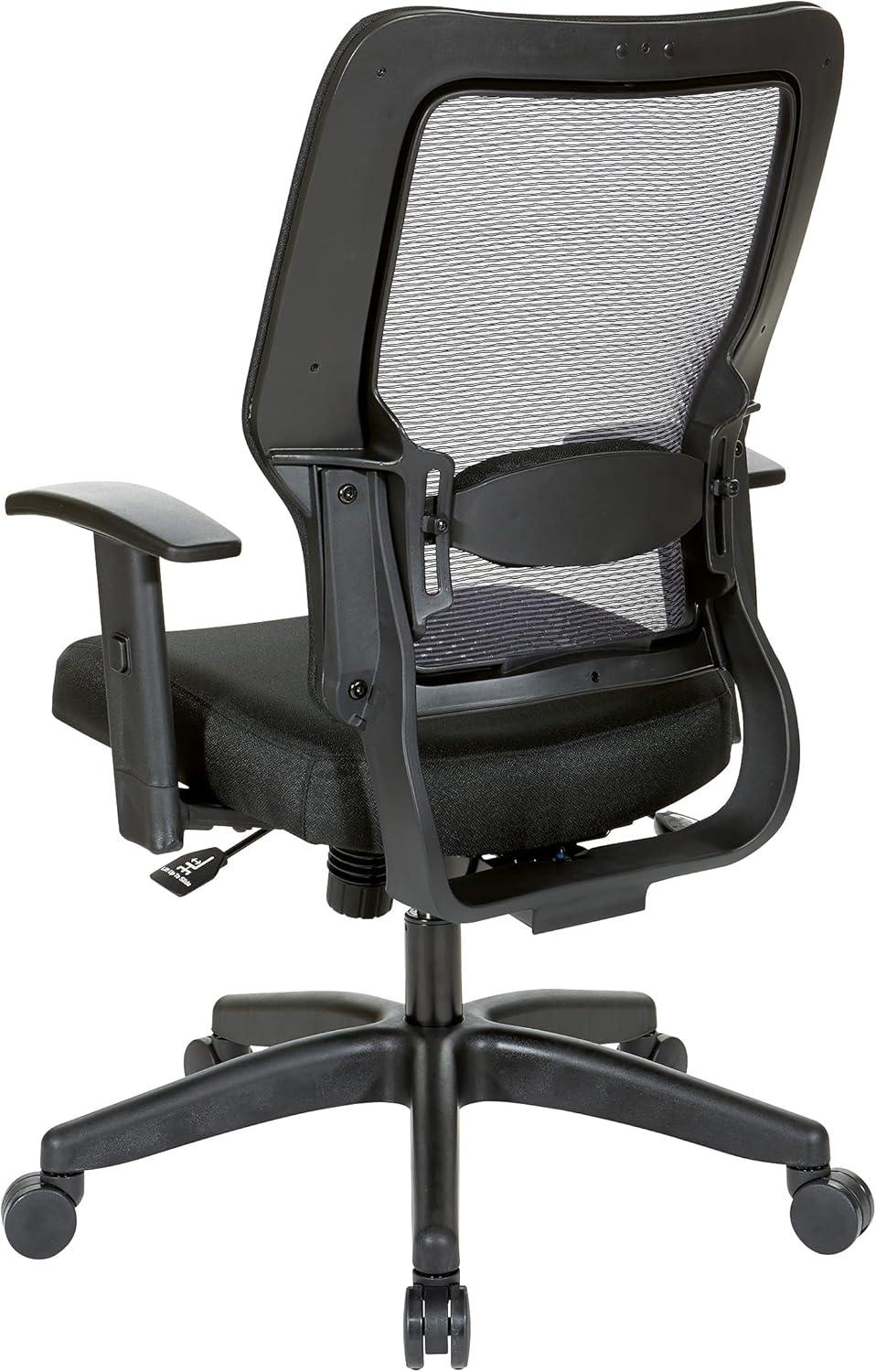 Space Seating 24/7 Intense Use Office Chair Breathable Air Grid in Black Fabric