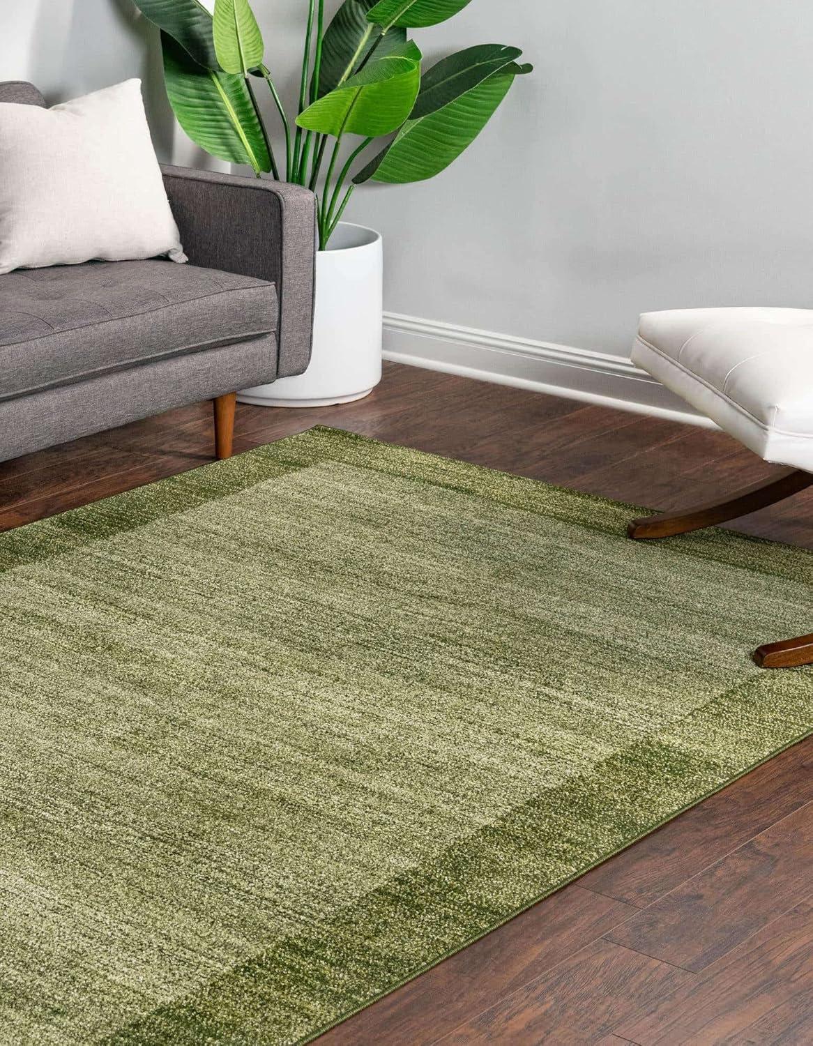 Unique Loom Del Mar Collection Area Rug - Abigail (4' 1" x 6' 1" Rectangle Light Green/Ivory)