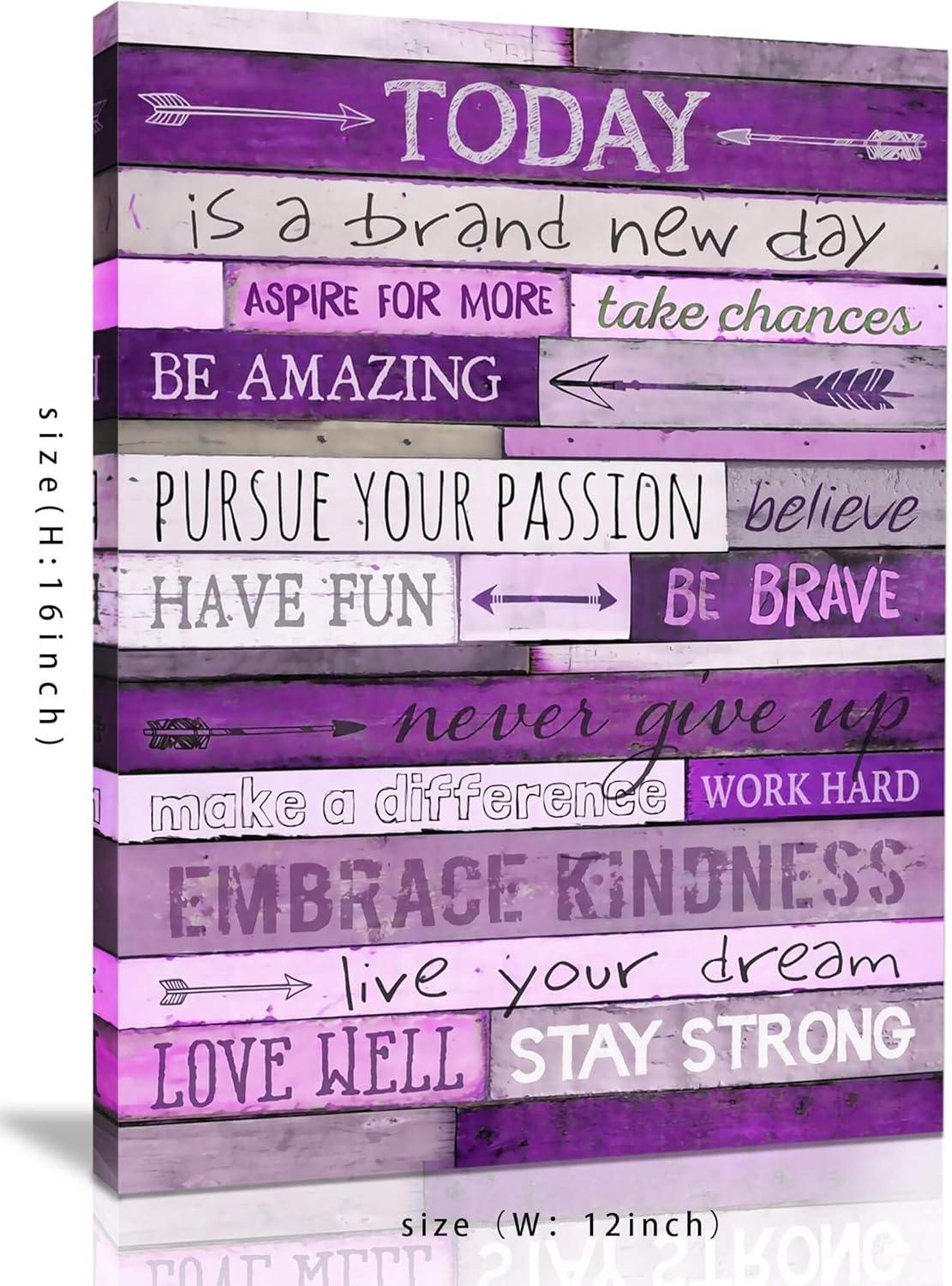 Inspirational Wall Art with Office Wall Decor for Bedroom Teen Girl Wall Pictures for Living Room Wall Decor for Bedroom Word Artwork for Home Walls Teenage Girl Room Decor 12x16