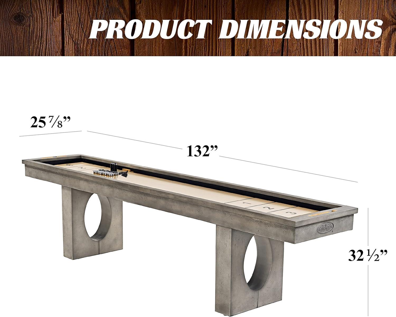 Aurora 11 Ft Gray Outdoor Shuffleboard Table with MDF Playfield