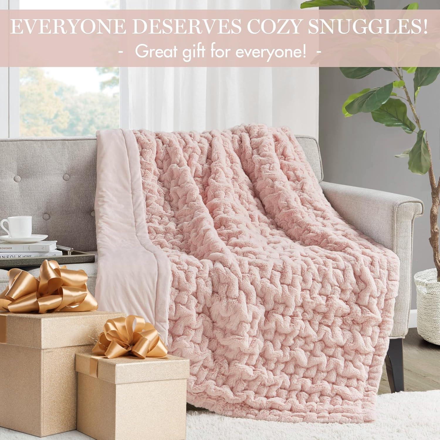 Ruched Fur Throw