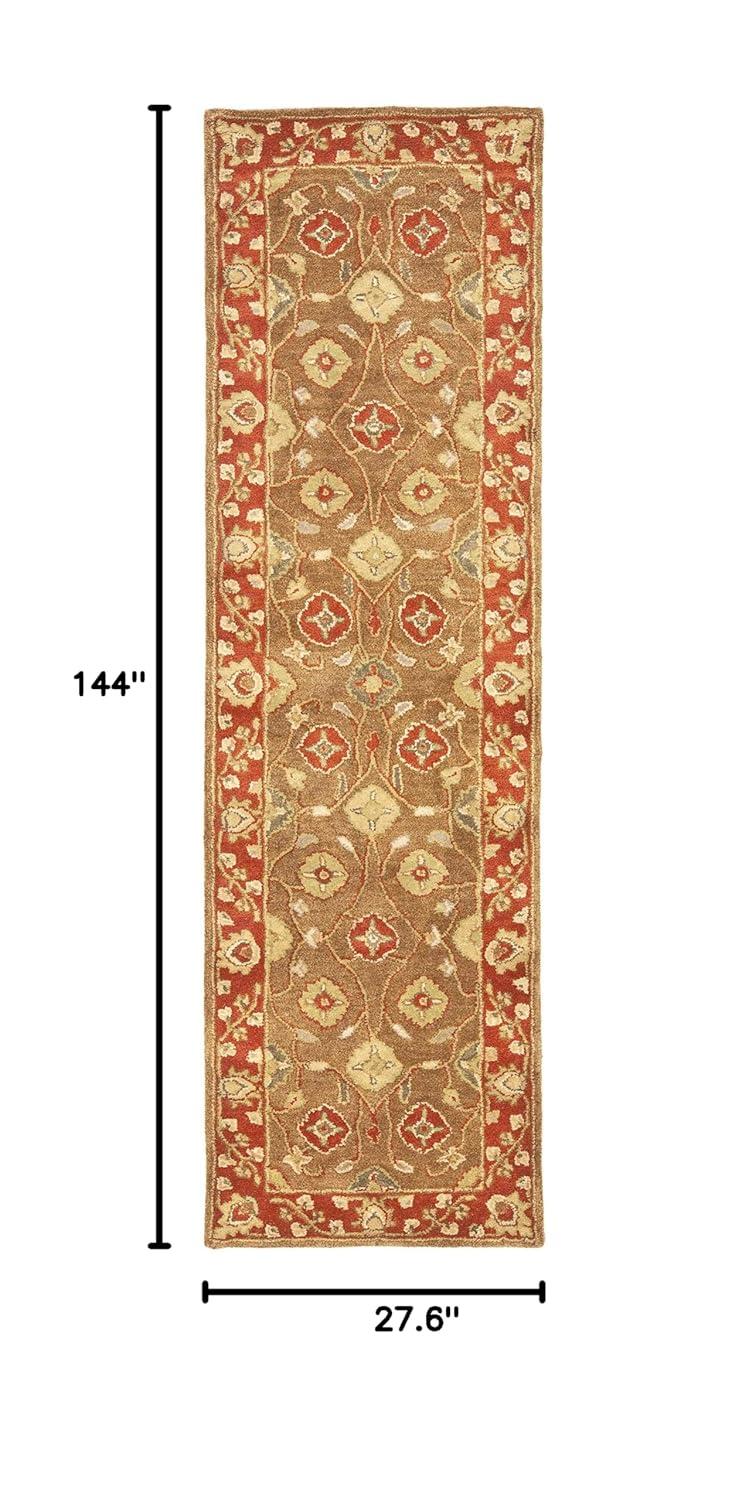 Heritage HG963 Handmade Runner Rug - 2'3"x12' - Beige/Rust - Safavieh