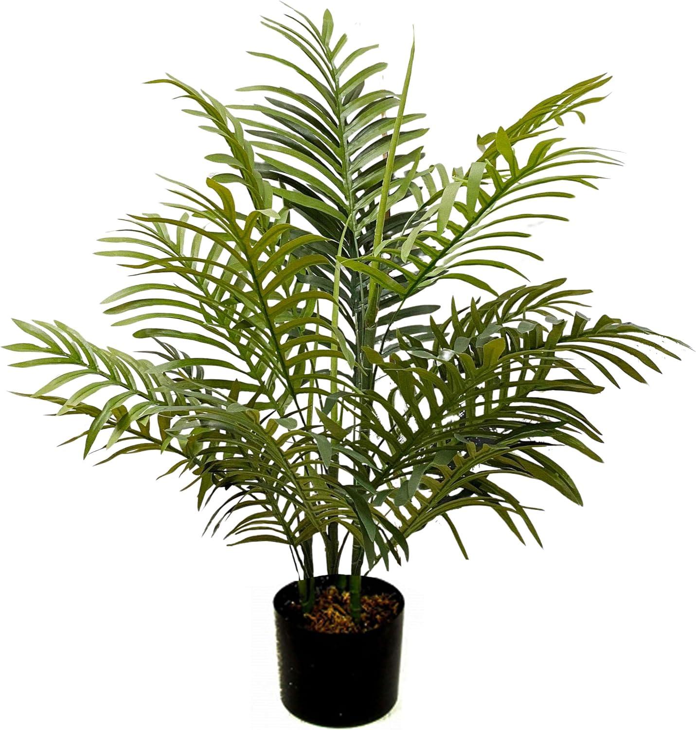 3-Foot Green Plastic Potted Artificial Palm Floor Plant