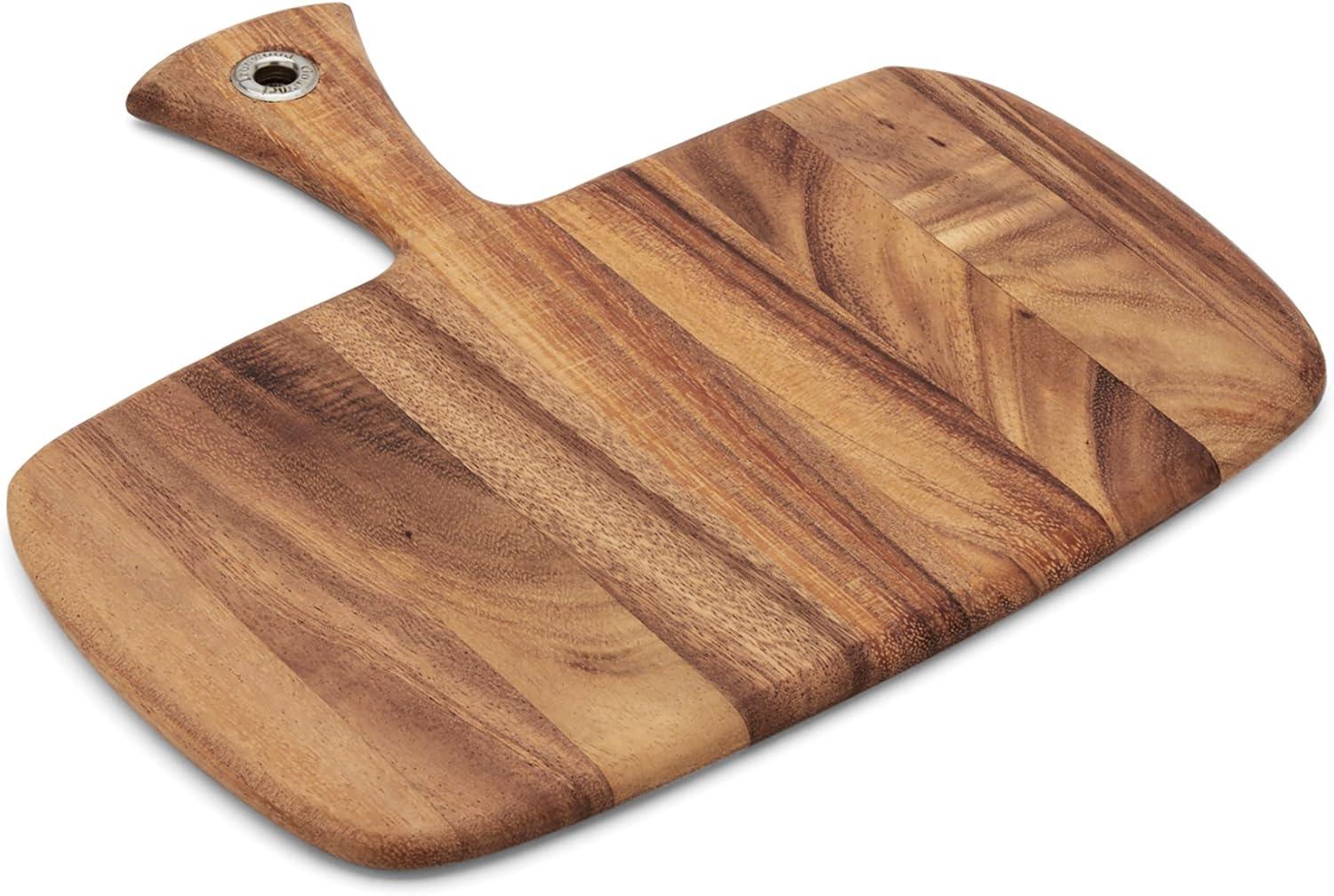 Acacia Wood Small Rectangular Paddle Board with Grommet