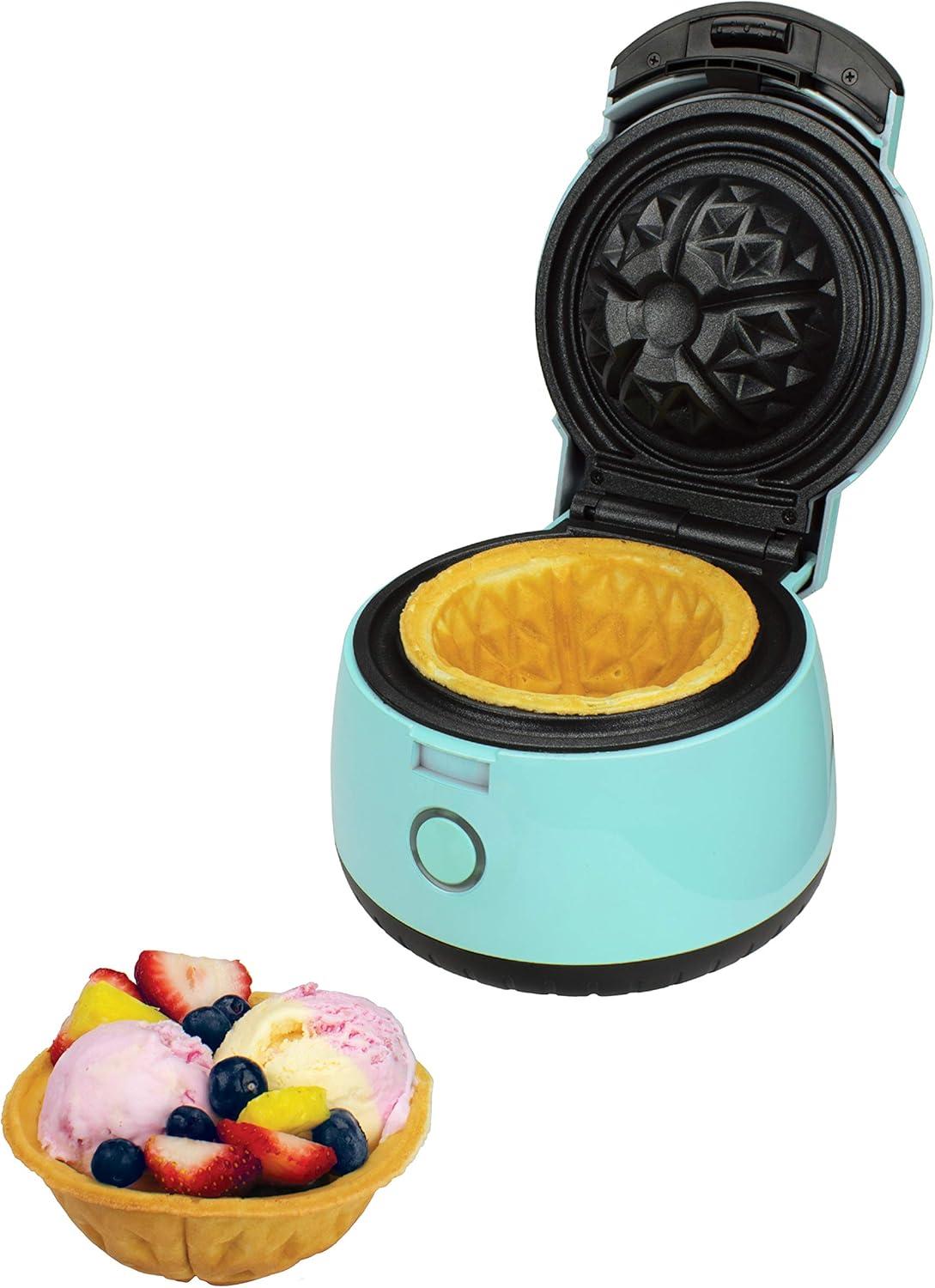 Brentwood 5 Inch Electric Waffle Bowl Maker in Blue