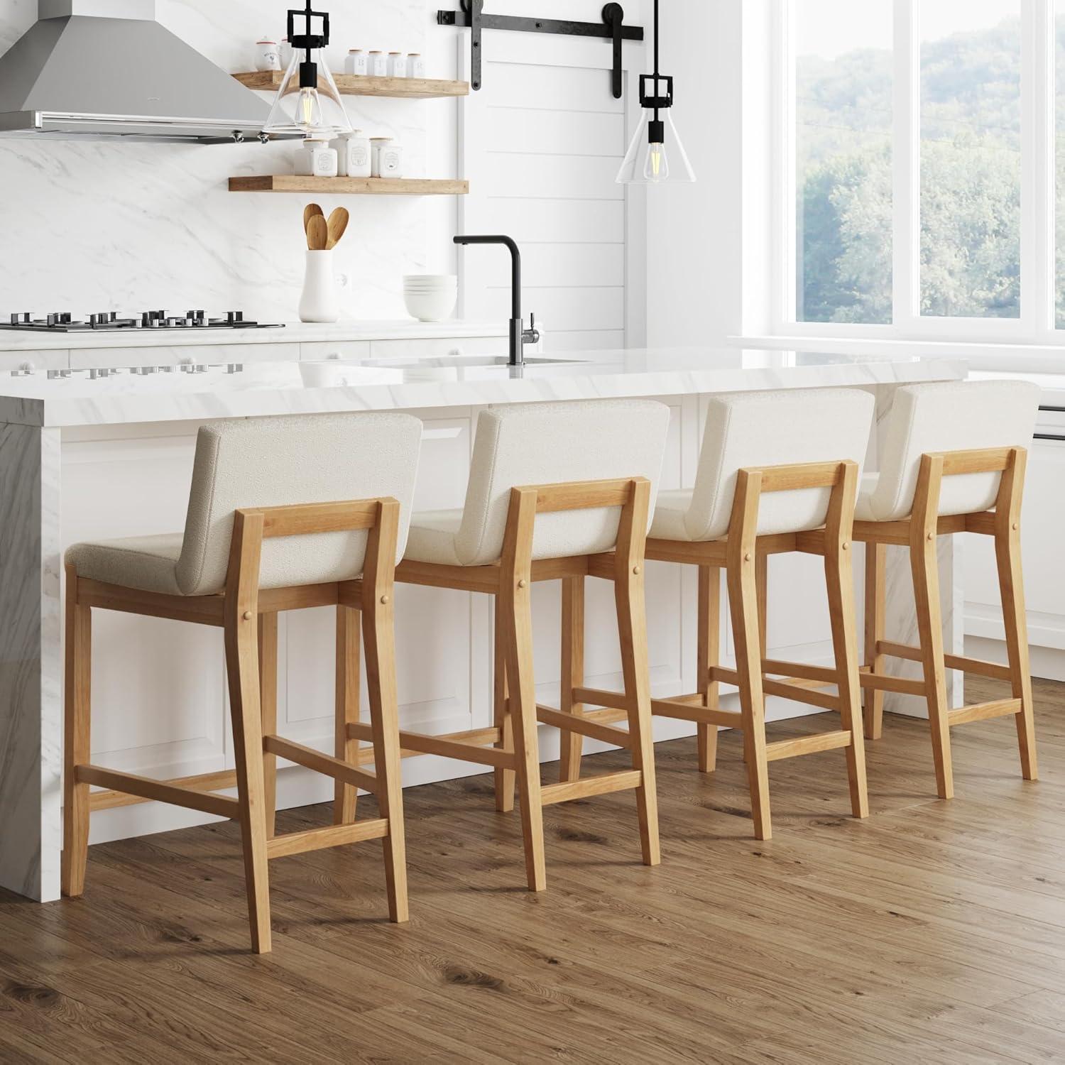 Nathan James Upholstered Wooden Stool
