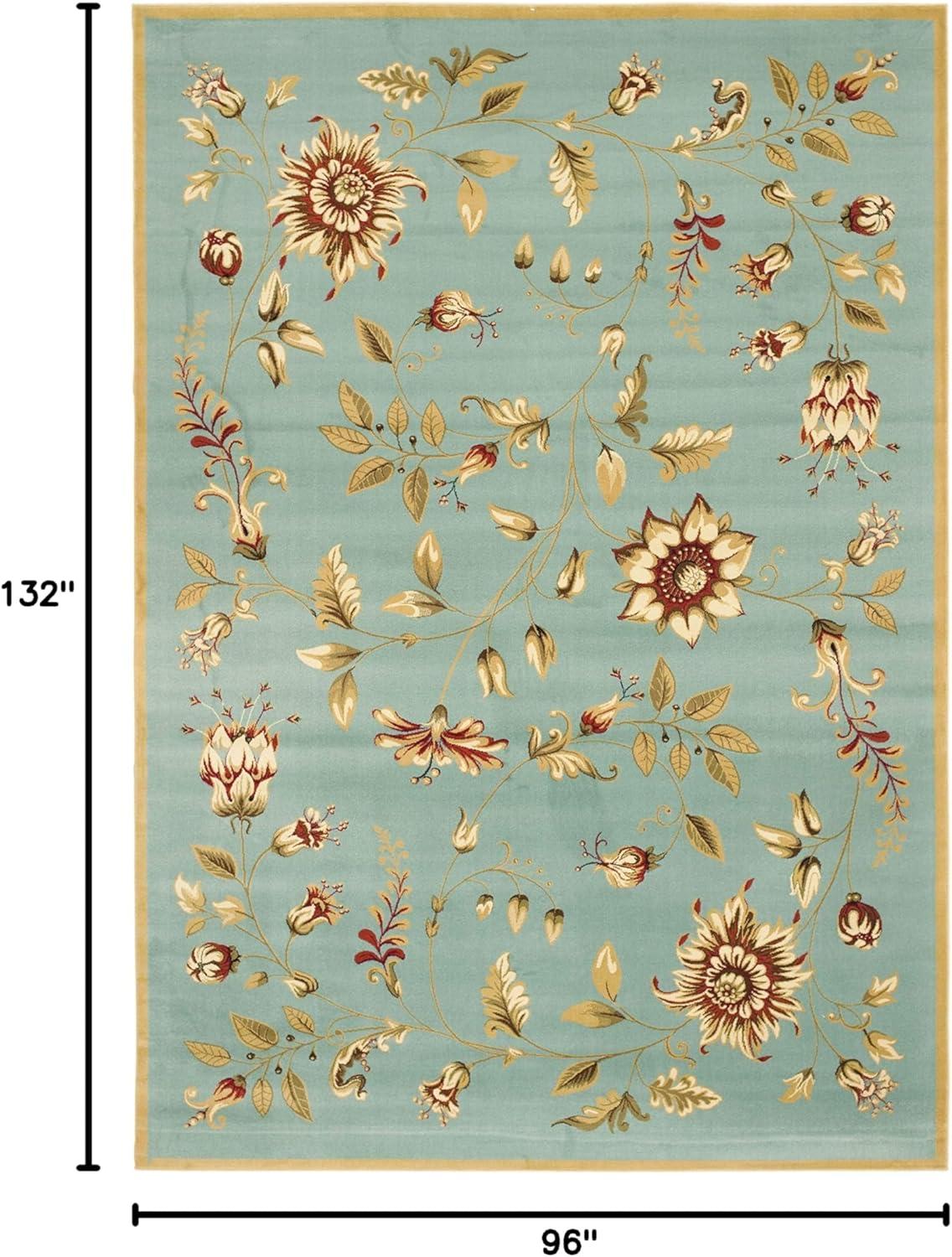 Lyndhurst Blue Floral Tufted Synthetic Area Rug 8' x 11'