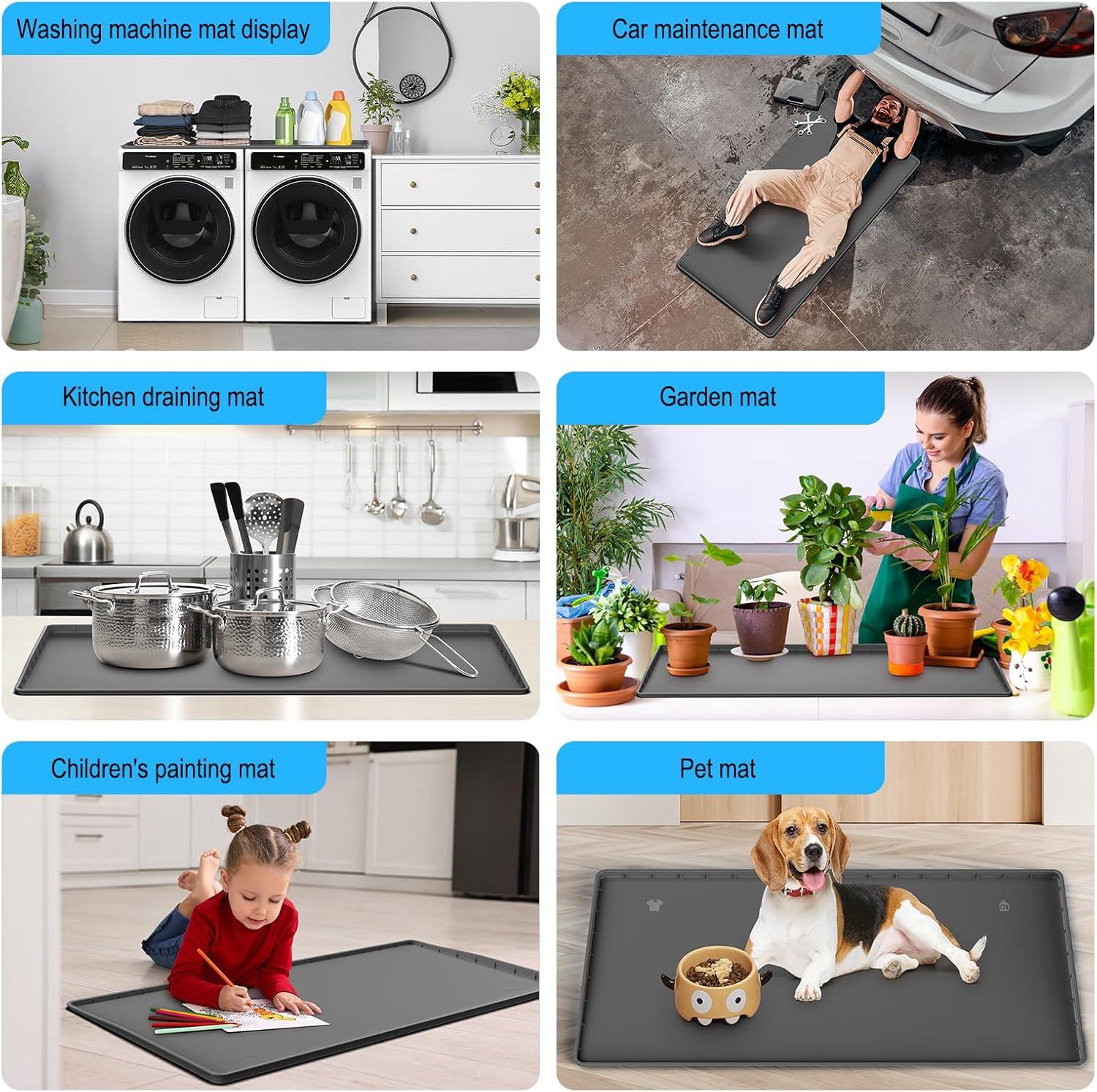 chuangyanUS Washer Dryer Countertop, 54"×26.8" Washer And Dryer Covers,Non-Slip Waterproof Washing Machine Cover Protector Top Load