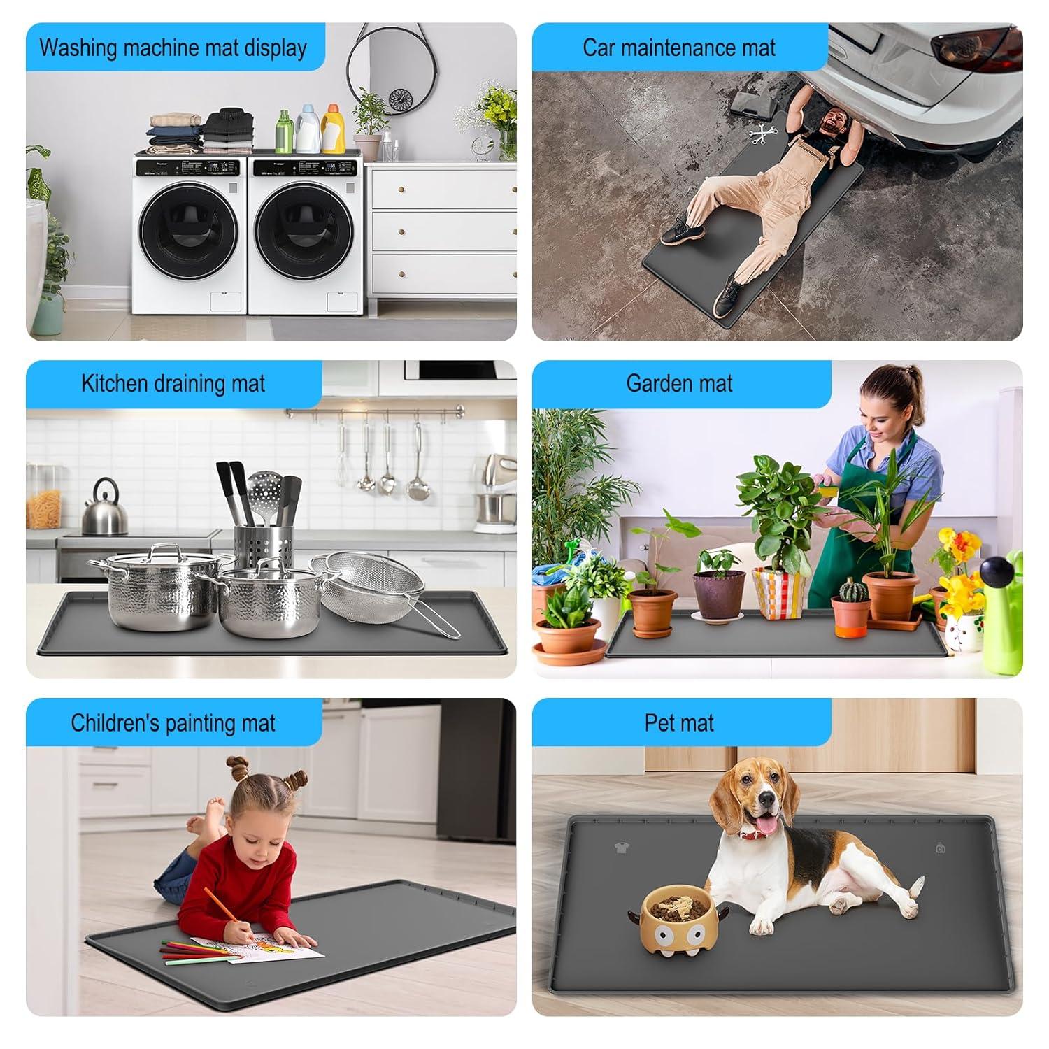 chuangyanUS Washer Dryer Countertop, 54"×26.8" Washer And Dryer Covers,Non-Slip Waterproof Washing Machine Cover Protector Top Load