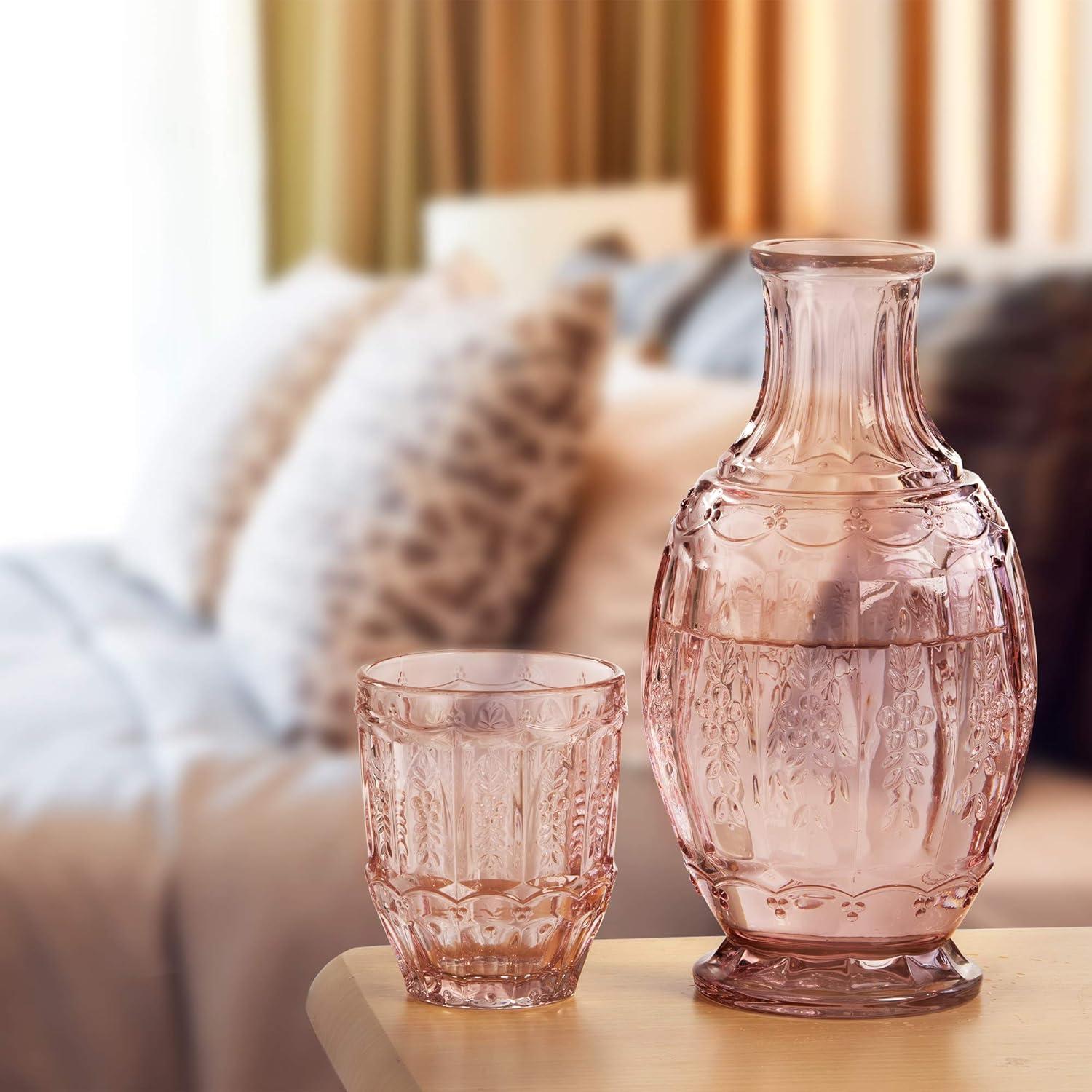 Elle Decor 2-Piece Carafe and Cup Set, Vintage Pink | Wayfair