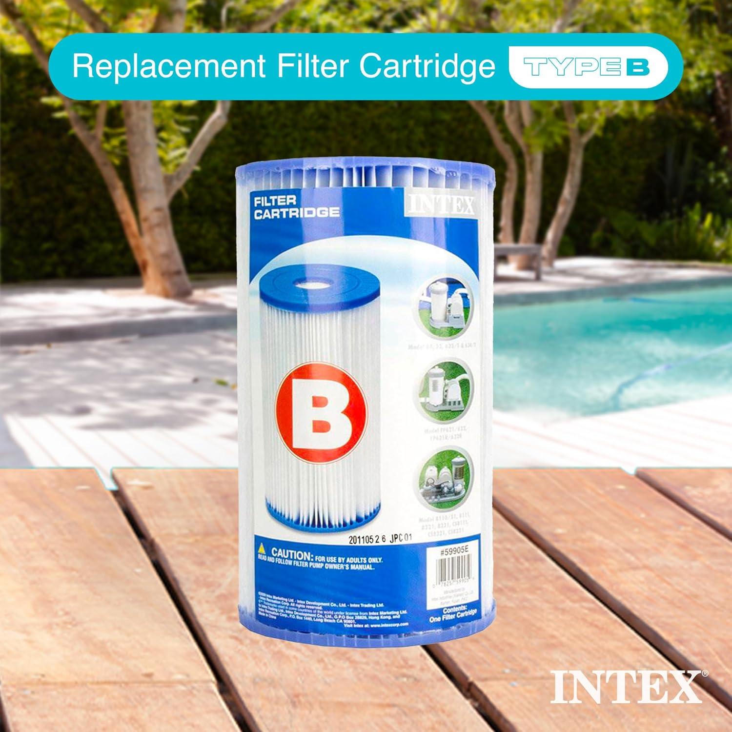 Intex B00LCIR3VS Pool Easy Set Type B Replacement Filter Pump Cartridge (3 Pack), 1 Pack, White