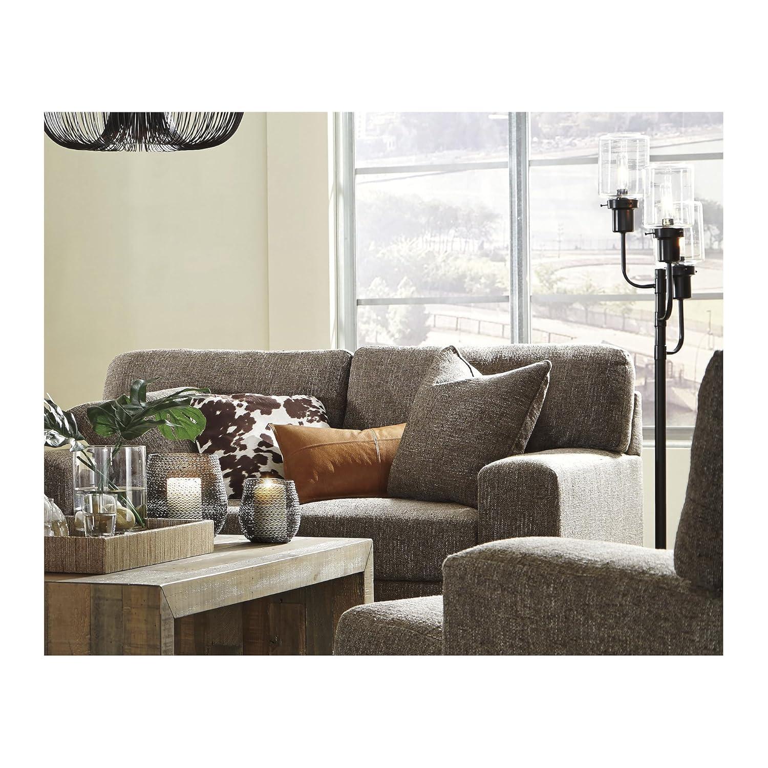 Jaak Metal Floor Lamp Bronze - Signature Design by Ashley: 3-Light, Glass Shades, Edison Bulbs
