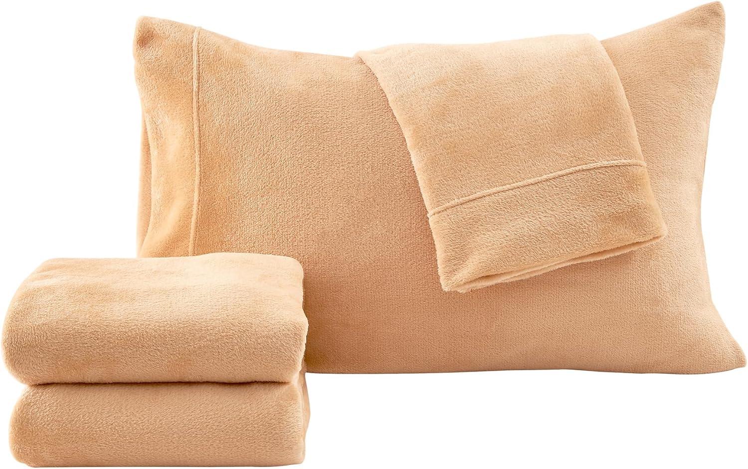 Solid Velvet Plush Fleece Sheet Set - Great Bay Home