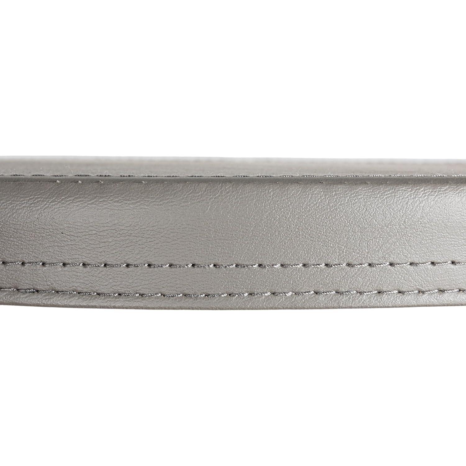 Floral Nestable Hat Boxes with Faux Leather Lids, Cream and Blue, Set of 3