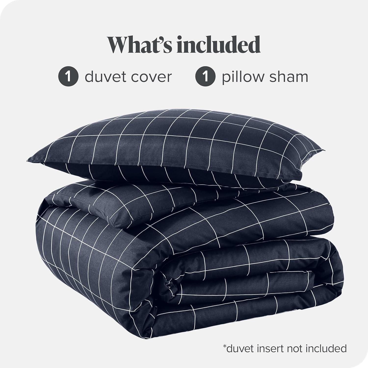 Bare Home Grid Modern & Contemporary Duvet Cover Set