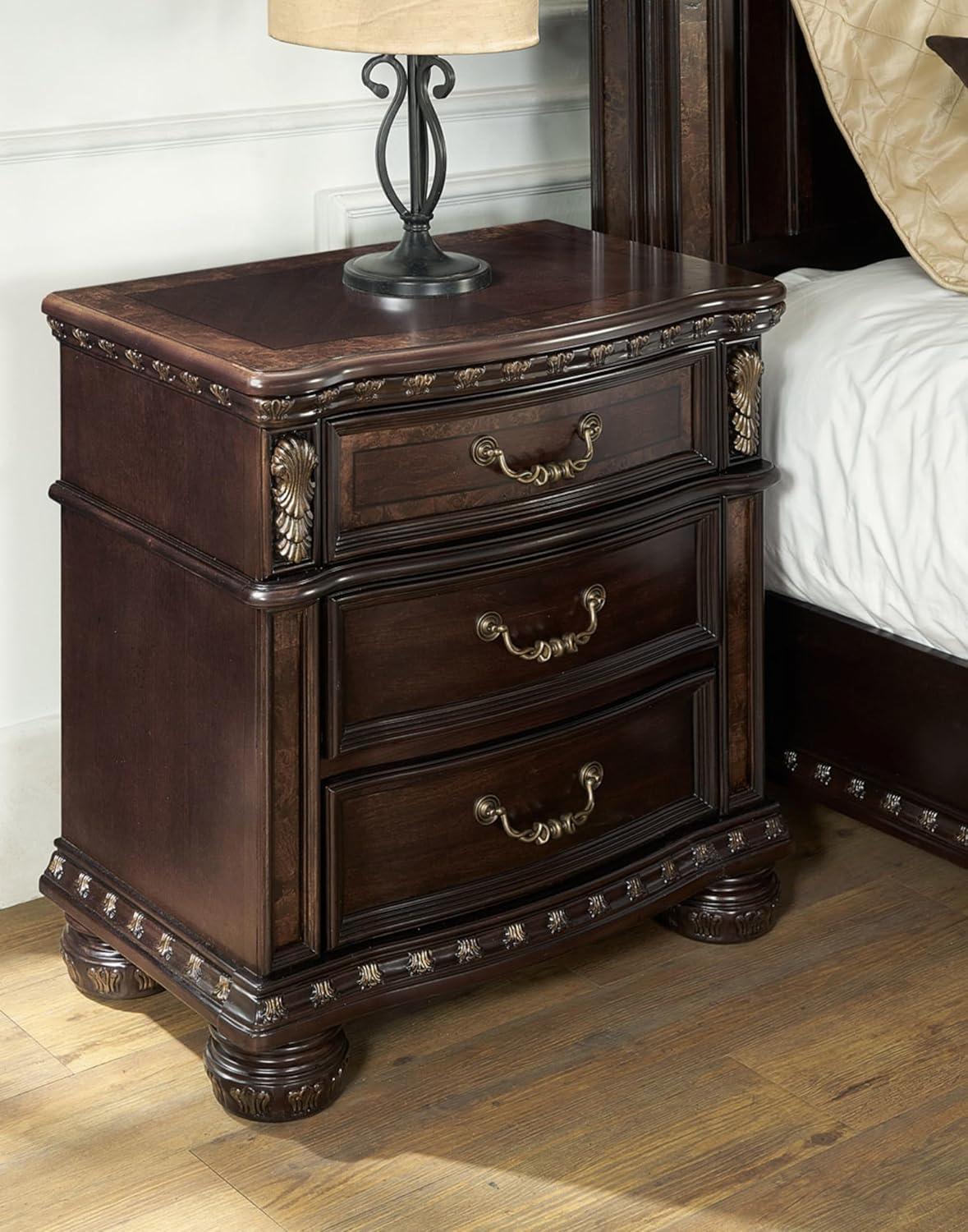 Steve Silver Monte Carlo Rich Cocoa Chocolate 3-drawer Wood Nightstand